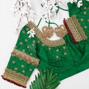 Green Zardosi Floral design