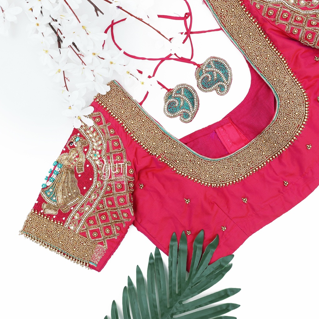 Pink Bride and Groom bridal blouse 