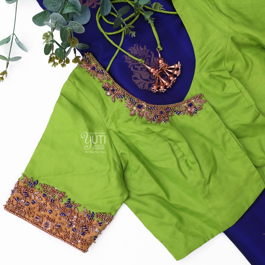Green Floral zardosi design