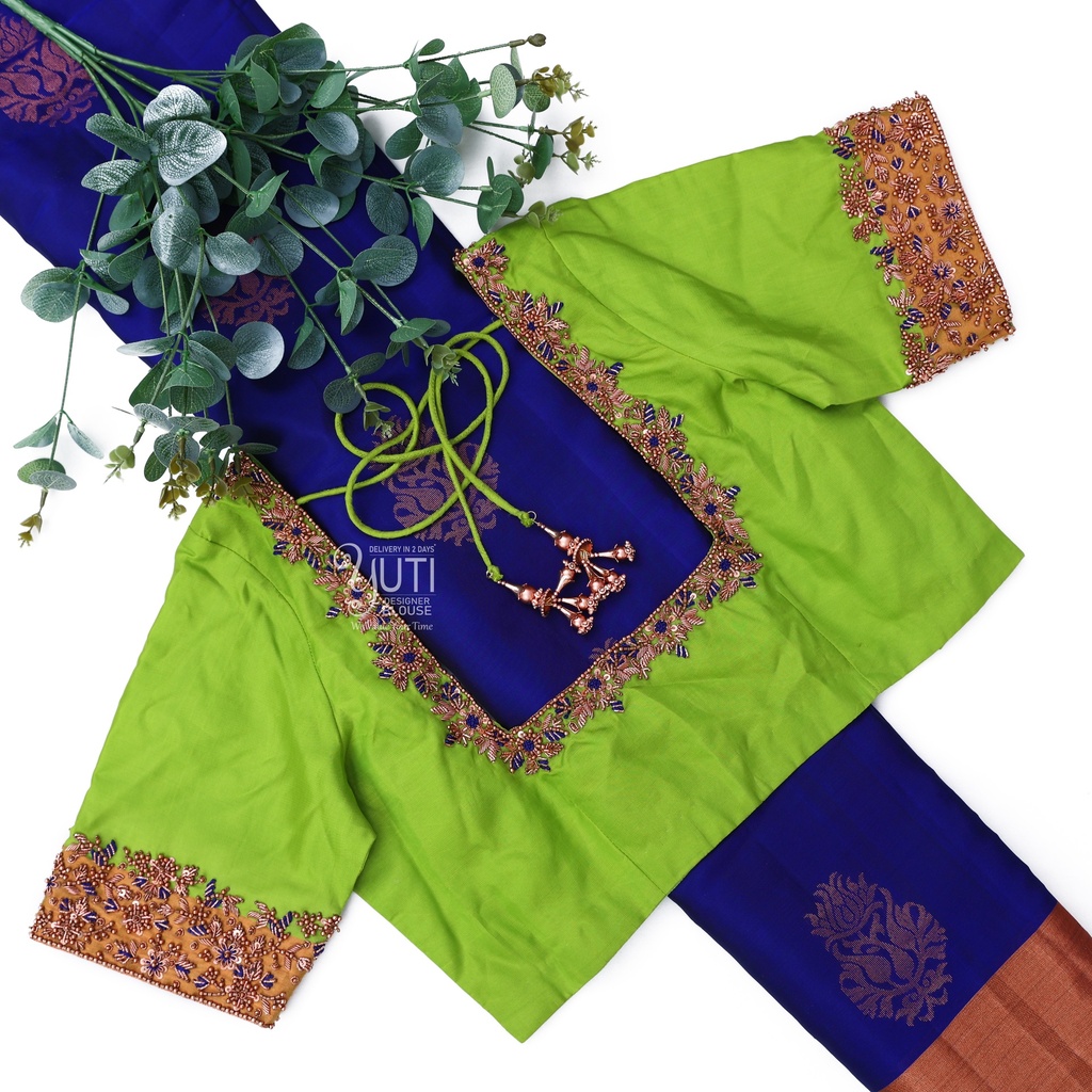Green Floral zardosi design