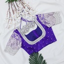 Blue with Pearl And Sequence Blouse