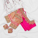 Pink peacock bridal blouse with Highlight