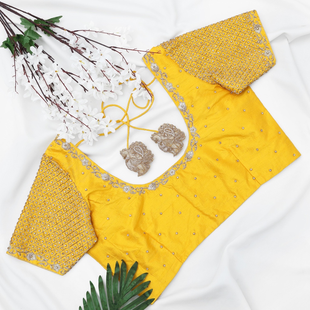 Yellow checks with floral design