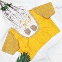 Yellow checks with floral design