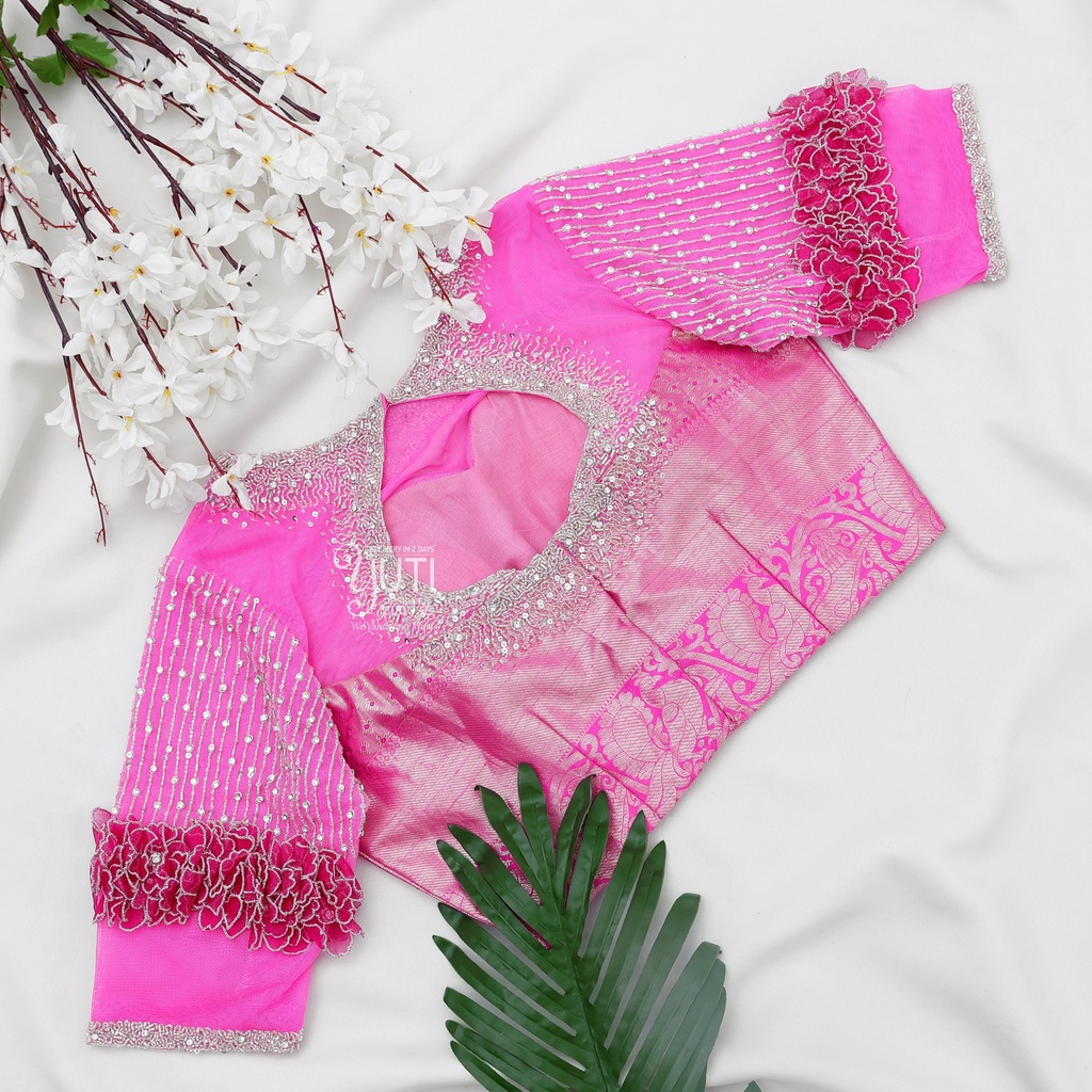 Pink 3D floral stardust 