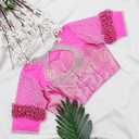 Pink 3D floral stardust 