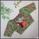 GREEN Floral and radha krishna  design 