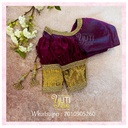 Purple kundan design blouse