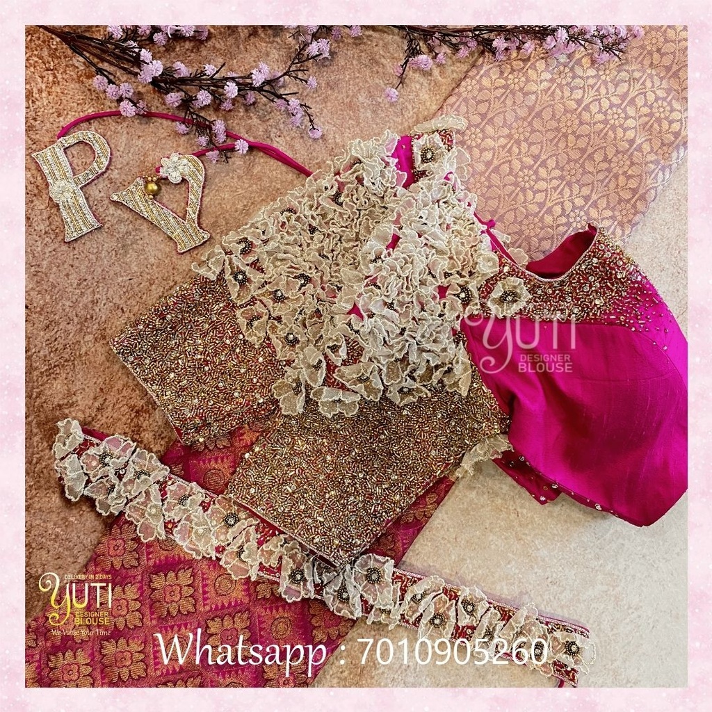 pink star dust with 3D flowers design