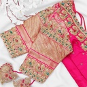 Pink peacock bridal blouse with Highlight