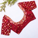 Aari Work Blouse Designs in Cherry Red | SIZE 34 (adjustable up to 30- 36)