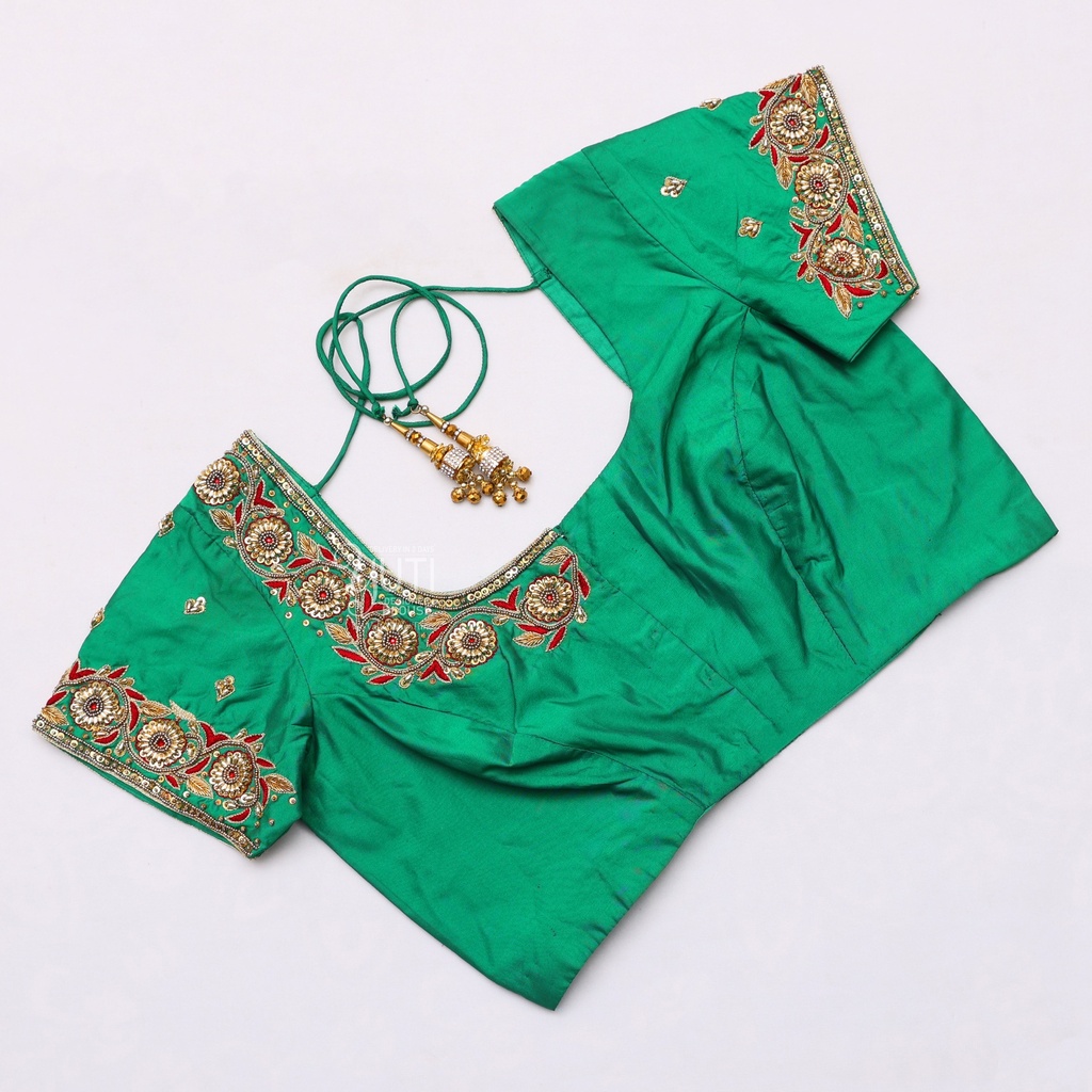 Green Bridal Blouse| SIZE 32 (adjustable up to 28 - 34)