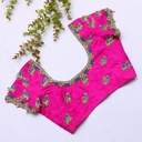 Pink Pattern Aari Work Bridal Blouse Design | SIZE 34 (adjustable up to 30 - 36)