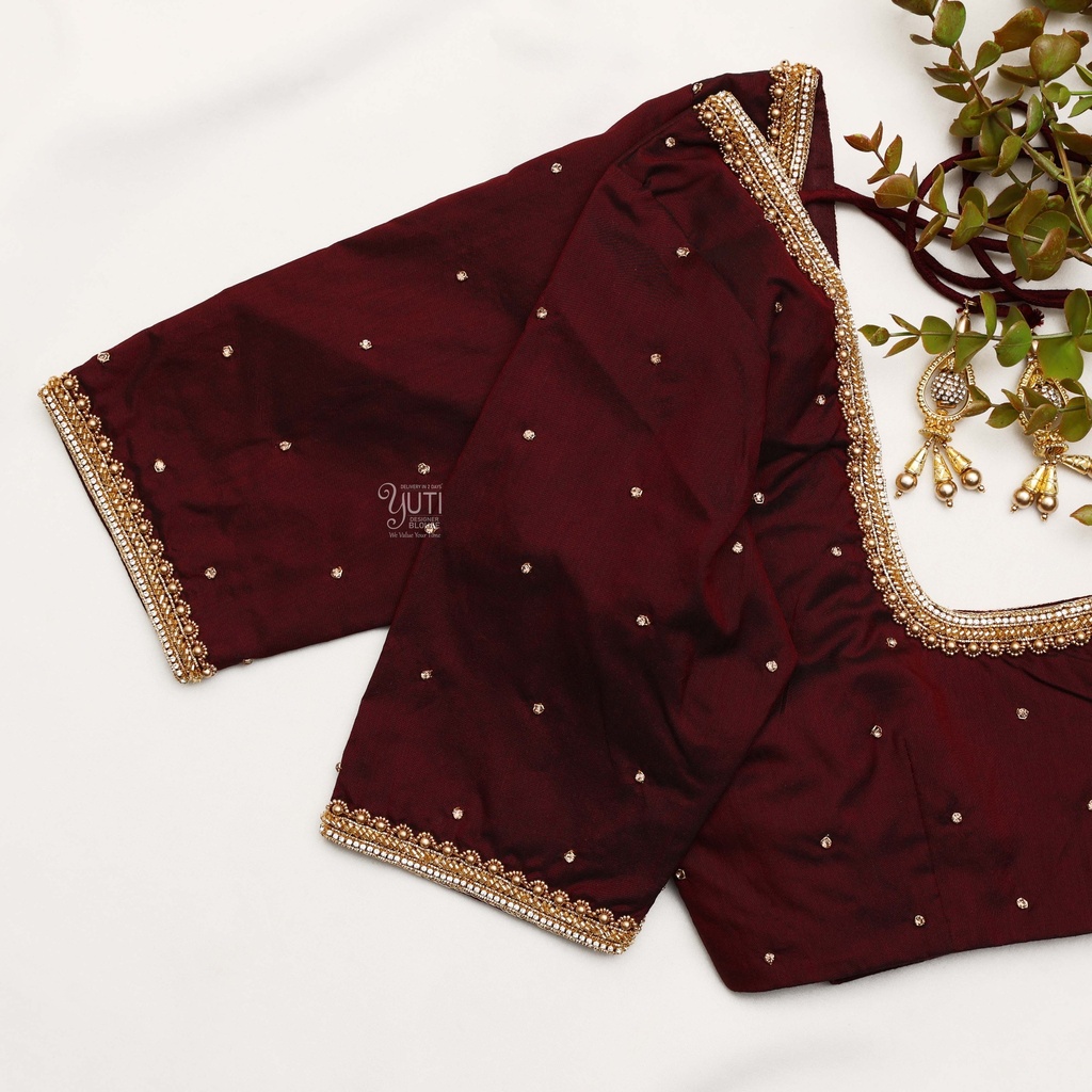 Dark Sienna Embroidery Blouse
