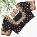 Elegance of black bridal blouses with gold and silver embroidery