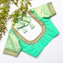 The perfect green embroidery bridal blouse