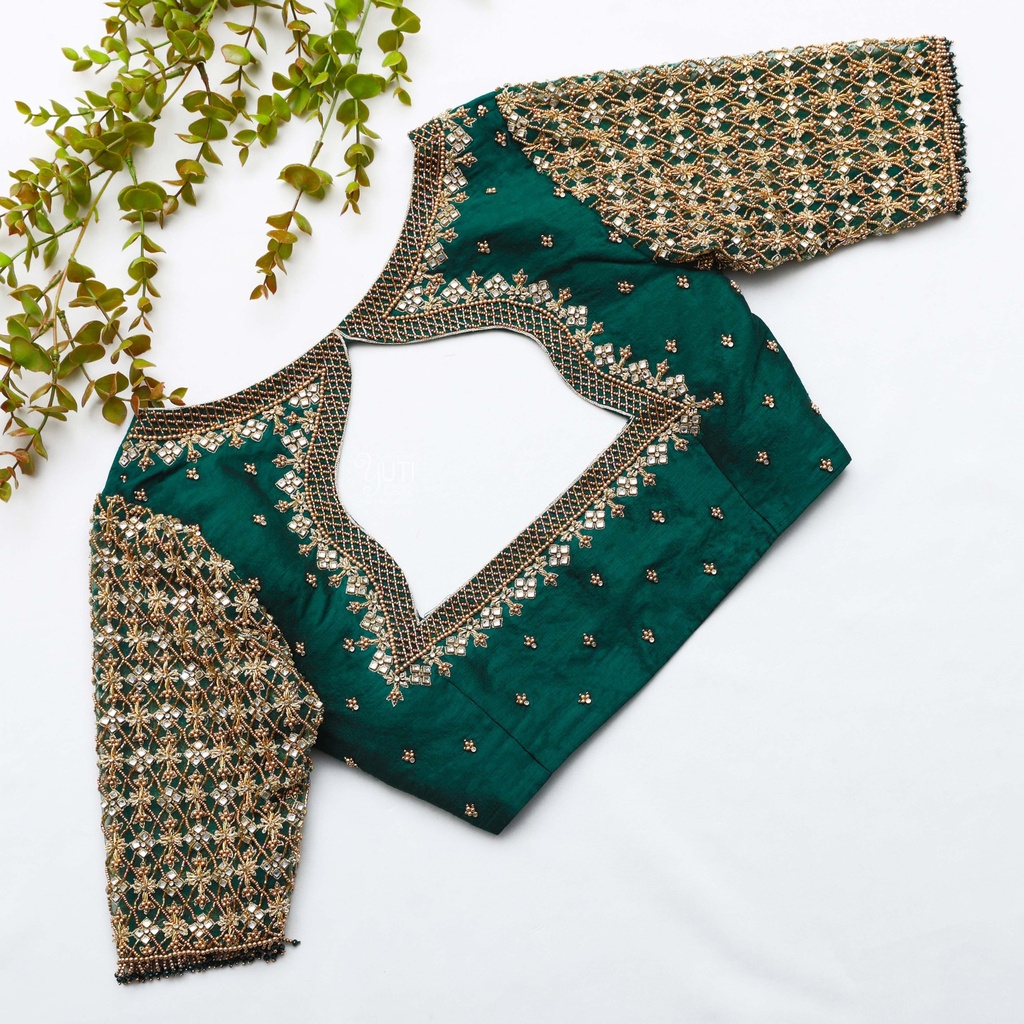 The perfect Sea Green Bridal Blouse for your special day
