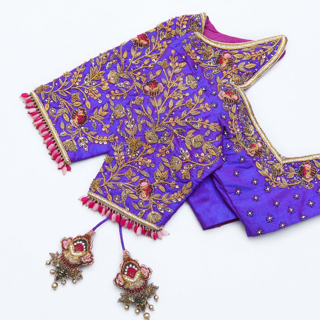 Introducing our stunning Purple Blue embroidery blouse