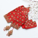 Red color embroidery blouse