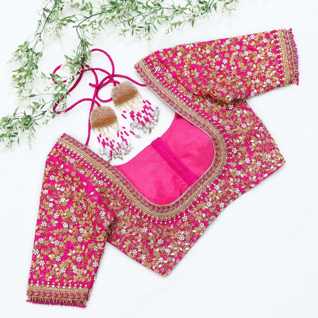 Feeling pretty in pink Embroidery Blouse
