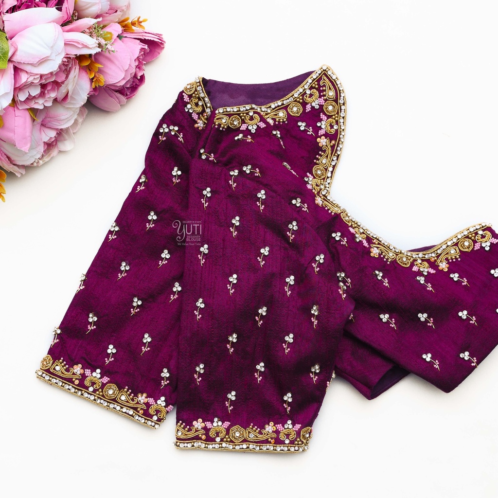 Rich Purple Embroidery blouse