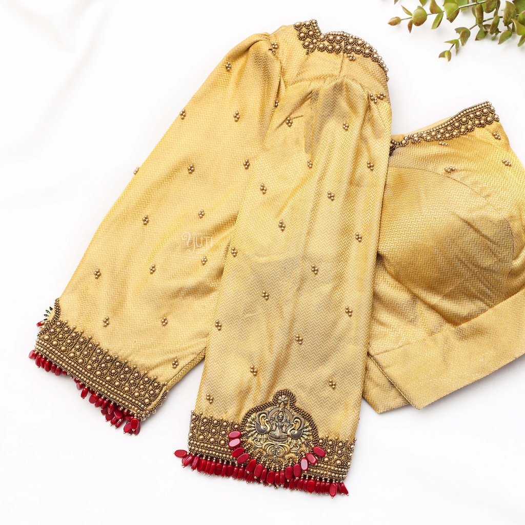 Gold Embroidery bridal blouse