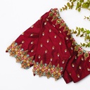 Step into elegance with this stunning red color embroidery bridal blouse!
