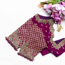 Purple Red  embroidery bridal blouse