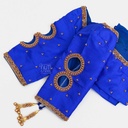Blue simple bead blouse