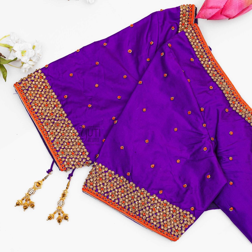 Purple zaricone flower blouse