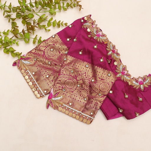 1Elevate your bridal look with this stunning pinkish red embroidery blouse 💖✨ Stitching