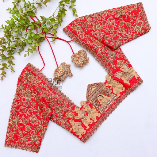 Red Floral Palanquin Blouse