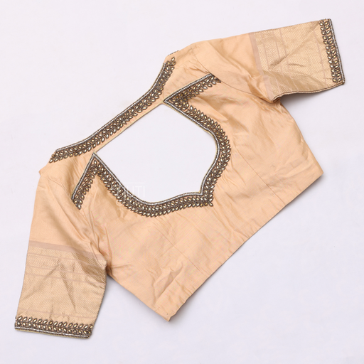 Sandal with dark brown aari work blouse | SIZE 36(adjustable up to 32- 38)