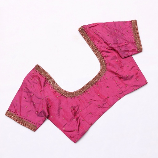 Pink Pattern Aari Work Bridal Blouse Design | SIZE 38 (adjustable up to 34 - 40)
