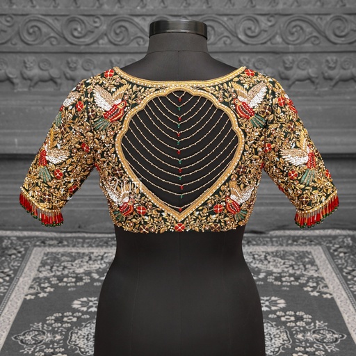 Heavy Embroidery Bridal Blouse with the fusion of patterns