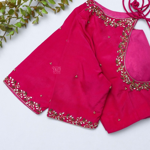 stunning  pink embroidery blouse