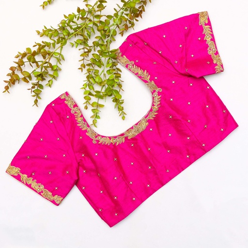 Deep Pink  embroidery blouse