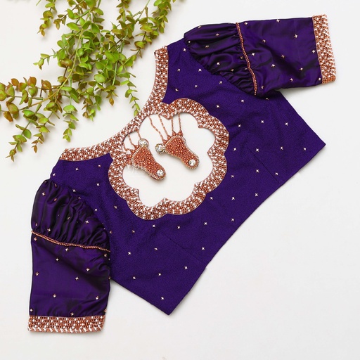 The Royal Purple Bridal Blouse is a true masterpiece