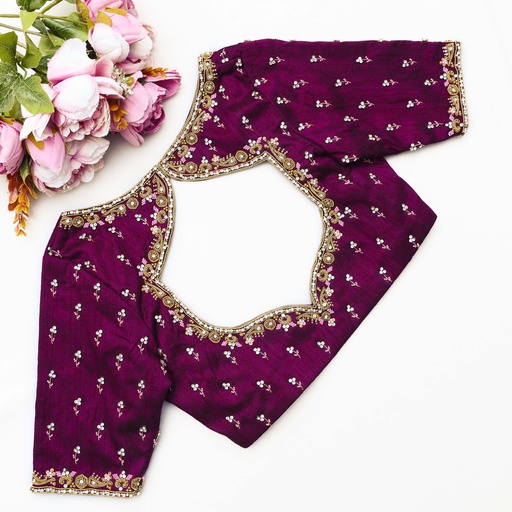 Embrace elegance and grace with this stunning purple blouse
