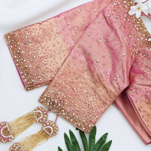 Light Pink stardust bridal blouse