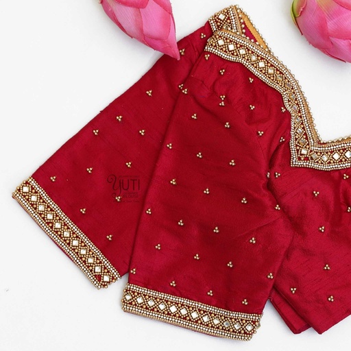 Red simple kundan blouse